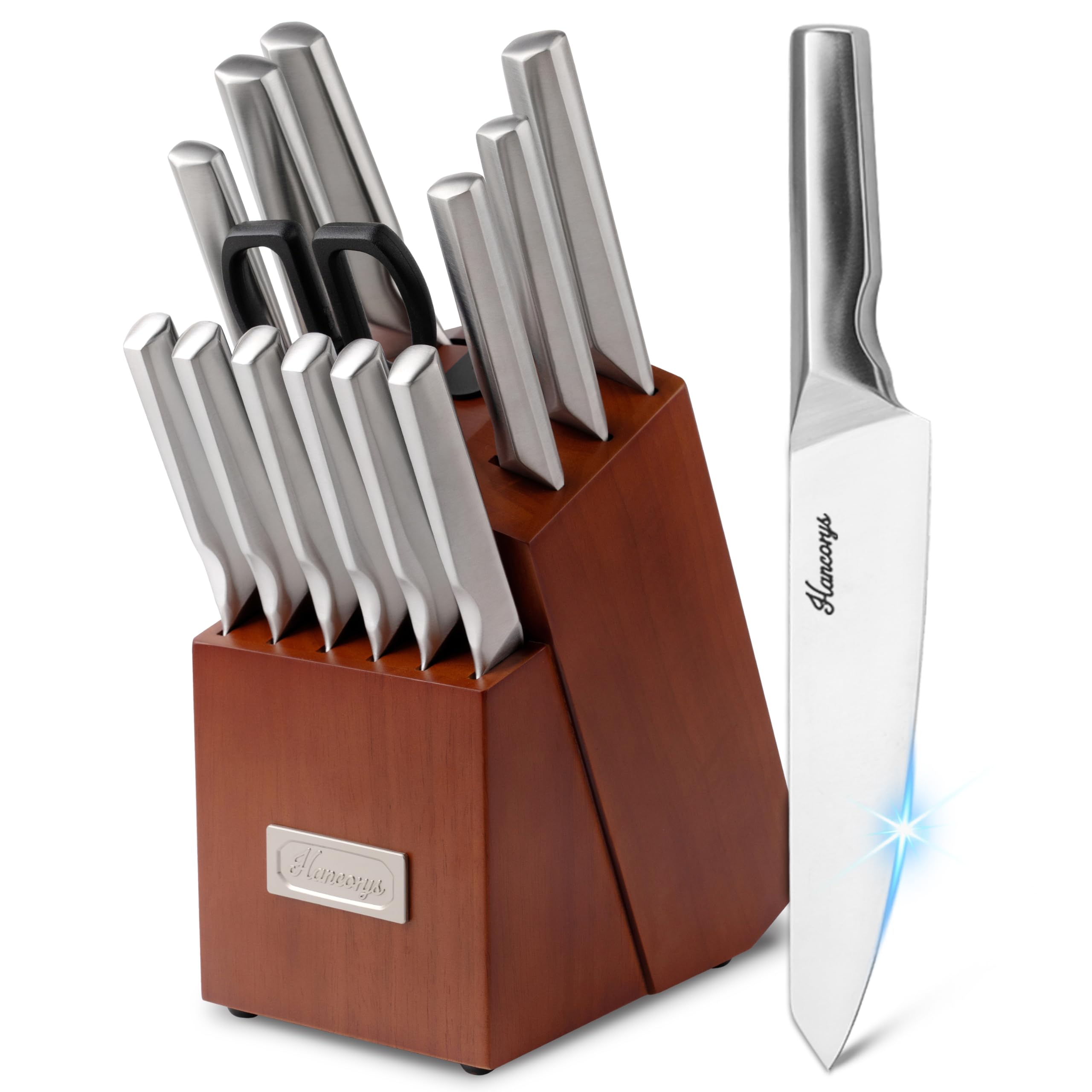 Amazon.com: Hancorys Knife Block Set, Japanese Stainless Steel